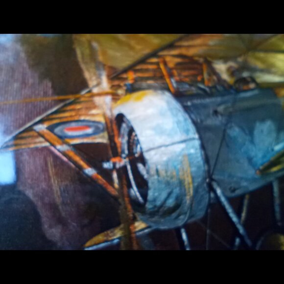 Vintage Dogfight British and German Aircraft WWI on Cypress Wood Wall Art Decor - Picture 5 of 7